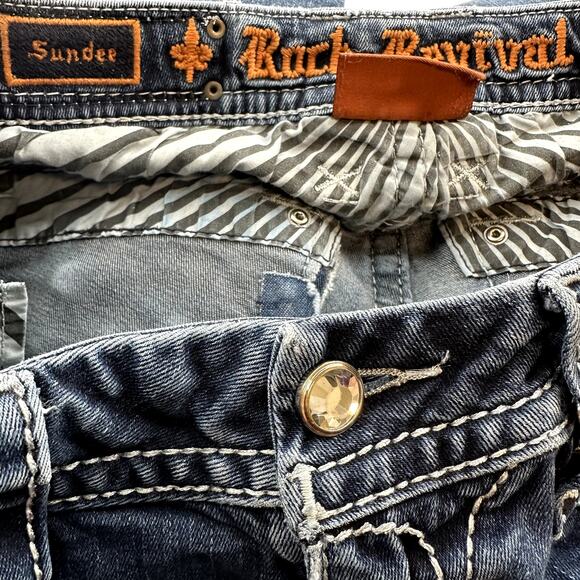 Rock Revival Sundee Mid Rise Bootcut Jeans Stretch Acid Wash Blue 29"x35" - Picture 3 of 8